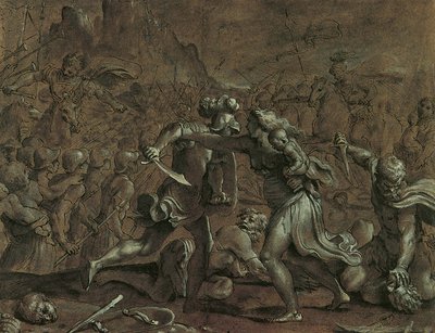 Battle of the Romans and Sabines by Annibale Carracci